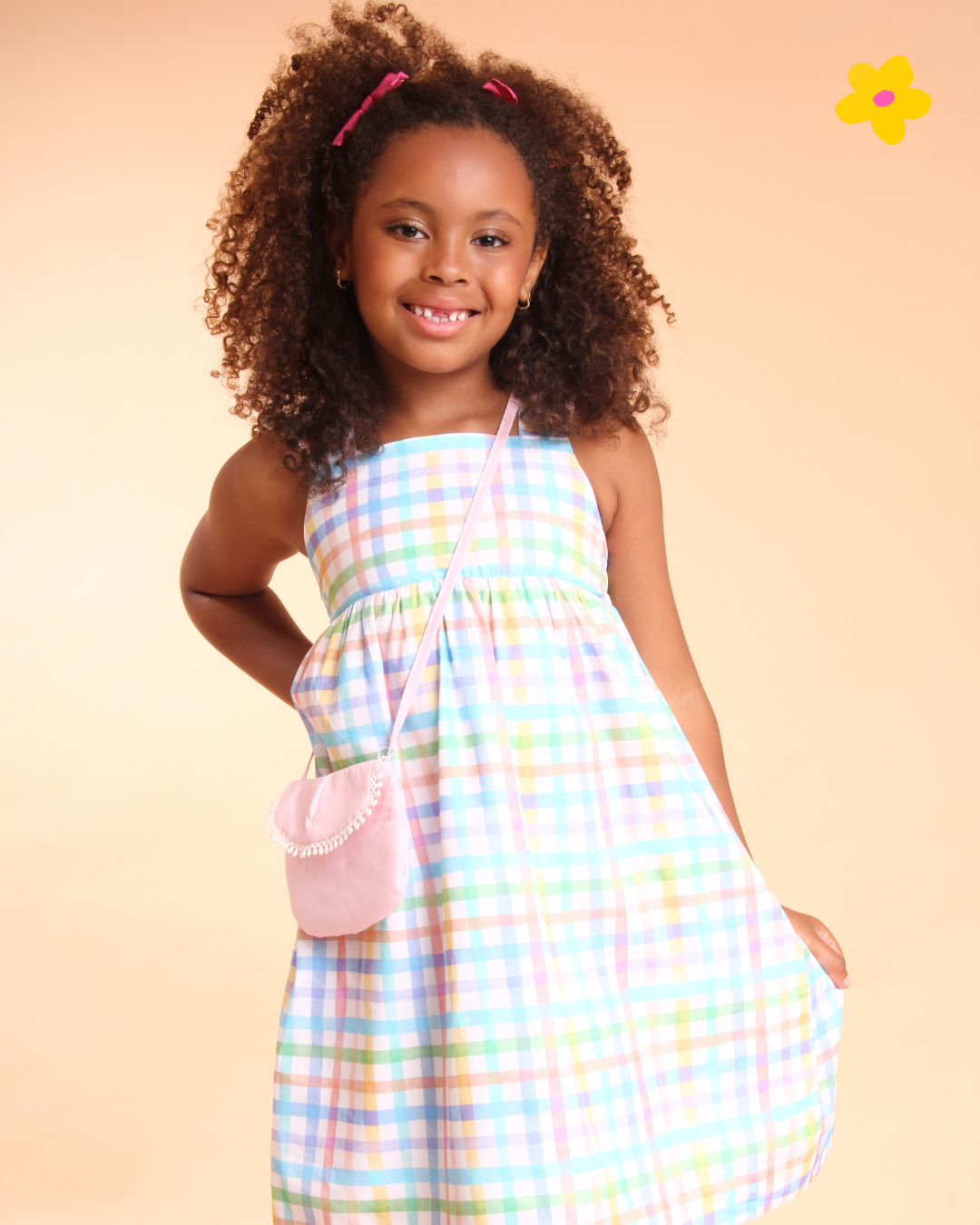 VESTIDO EVELYN XADREZ ROSA