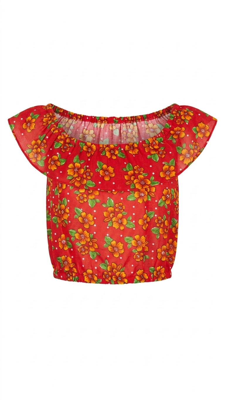BLUSA CIGANINHA CHIQUINHA CHITA VERMELHA