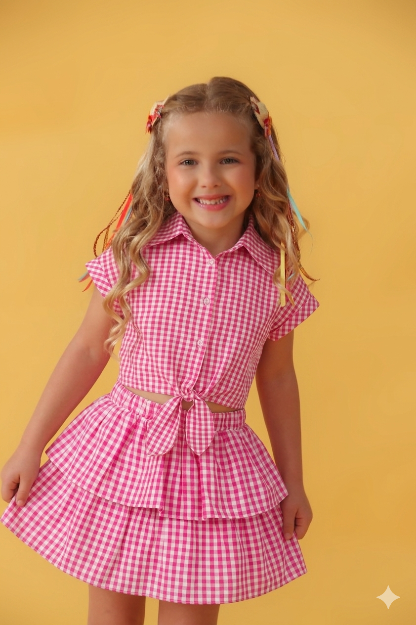 CAMISA NOZINHO XADREZ PINK