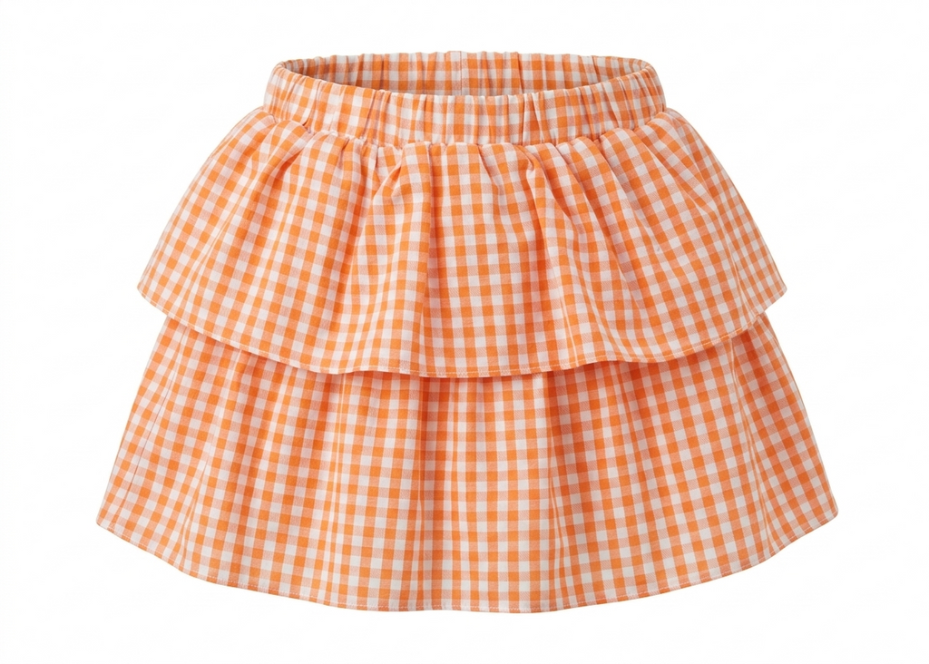 SHORTS SAIA XADREZ LARANJA