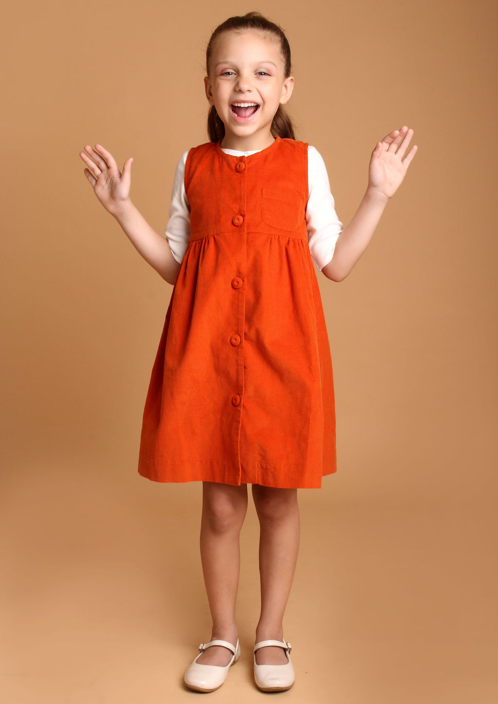 VESTIDO DOROTHY VELUDO LARANJA