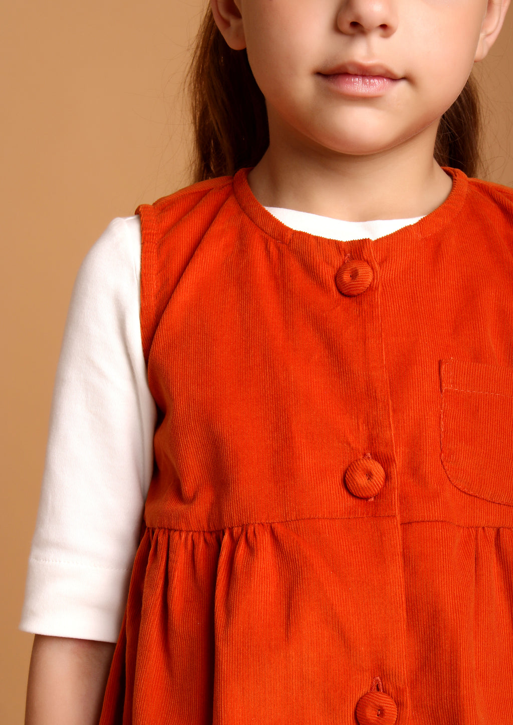 VESTIDO DOROTHY VELUDO LARANJA
