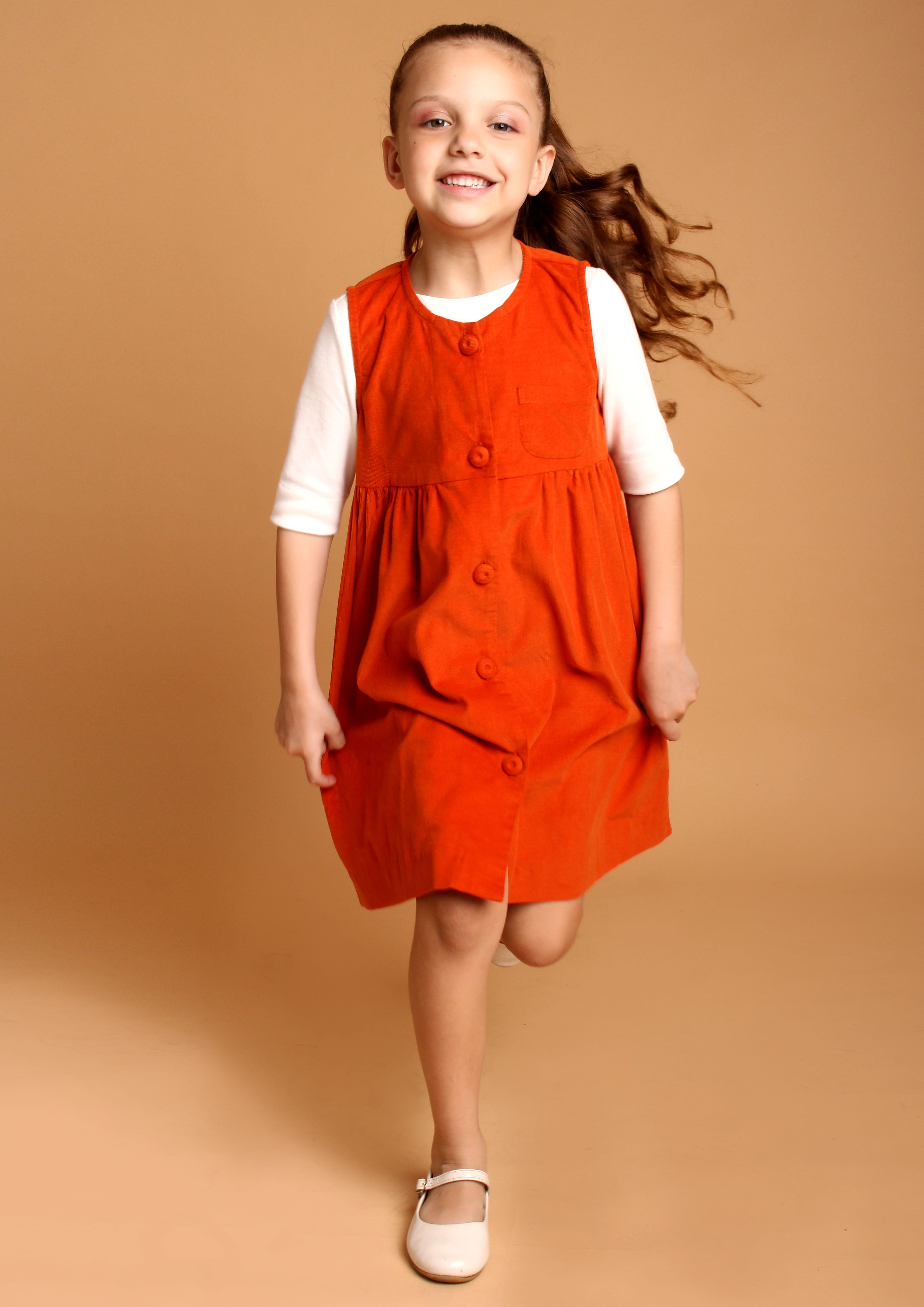 VESTIDO DOROTHY VELUDO LARANJA