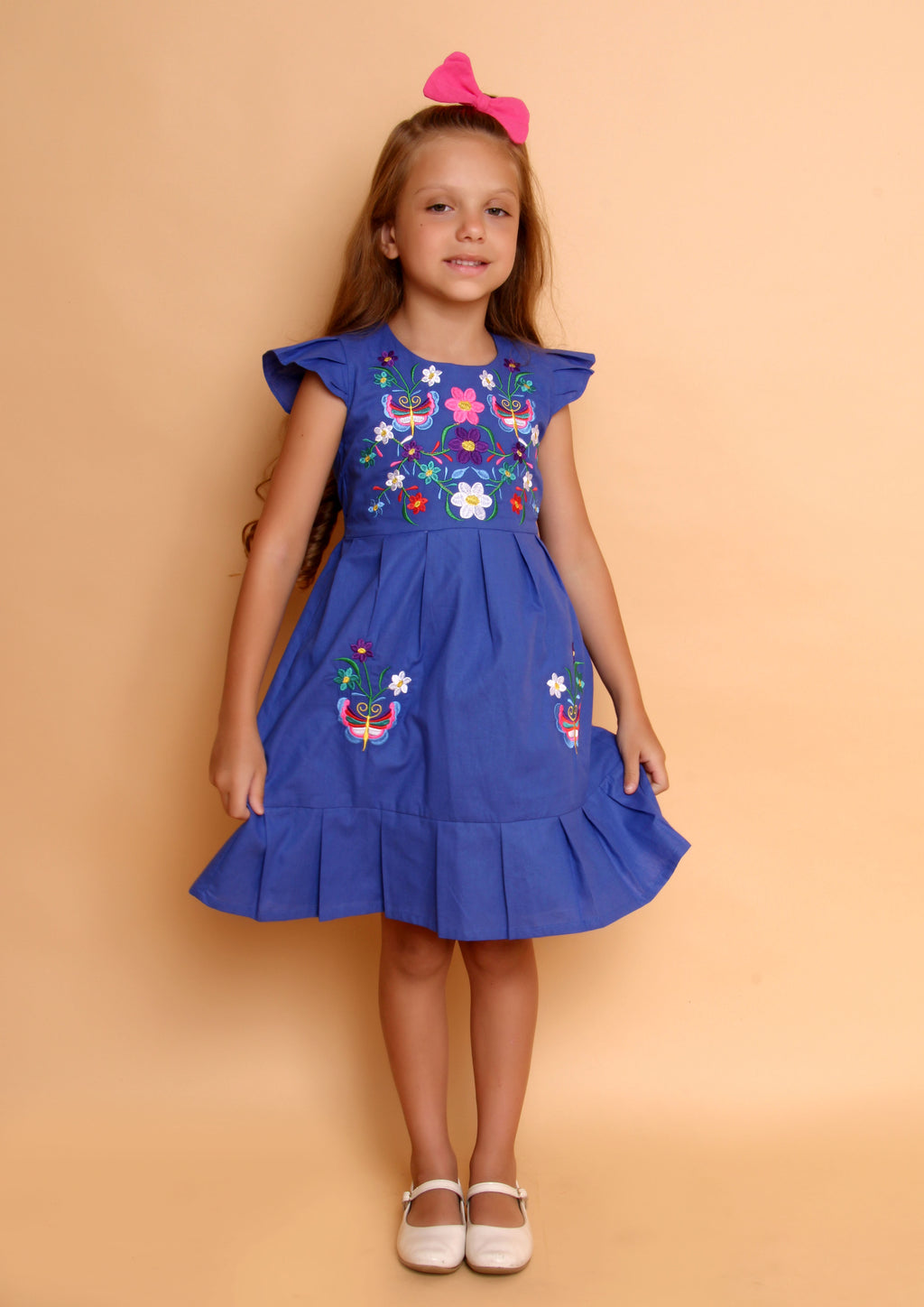 VESTIDO BETINA BORDADO AZUL