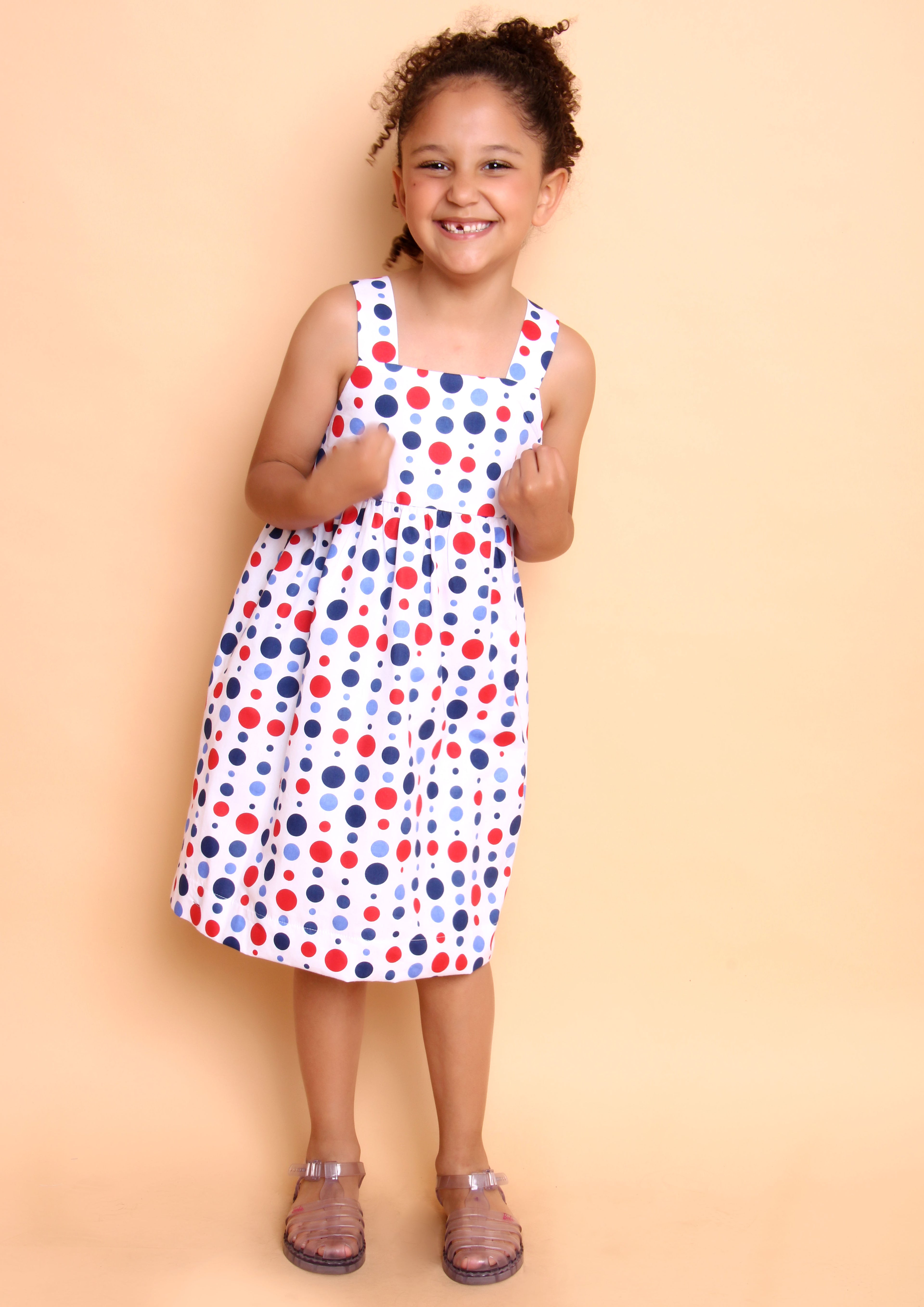 VESTIDO JOAQUINA BOLA COLORIDA VERMELHO