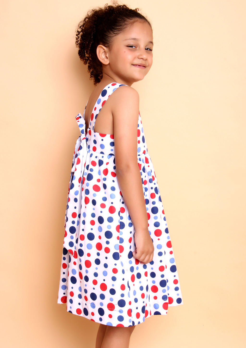 VESTIDO JOAQUINA BOLA COLORIDA VERMELHO