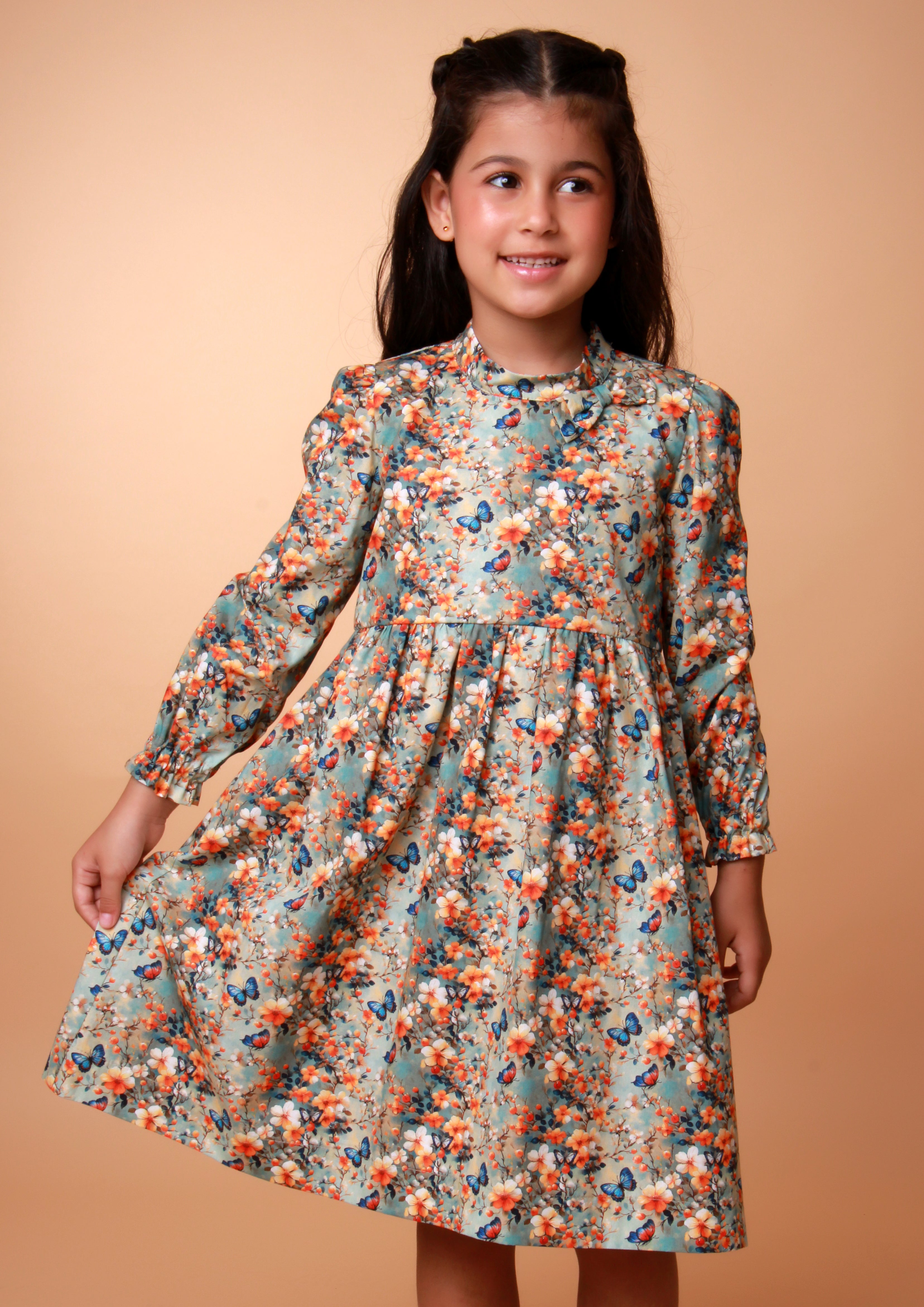 VESTIDO SIENNA BORBOLETA LARANJA