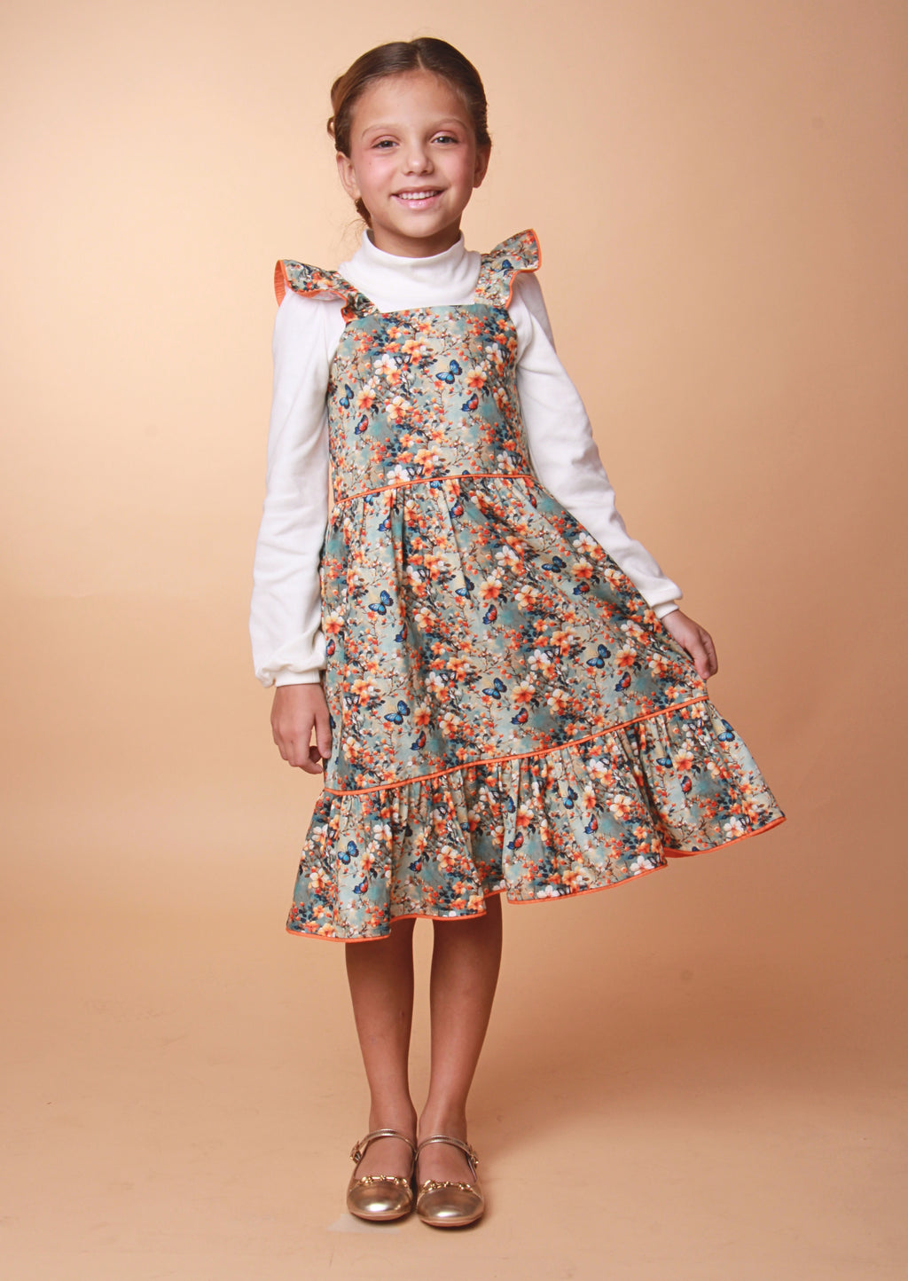 VESTIDO MAITÊ BORBOLETA LARANJA