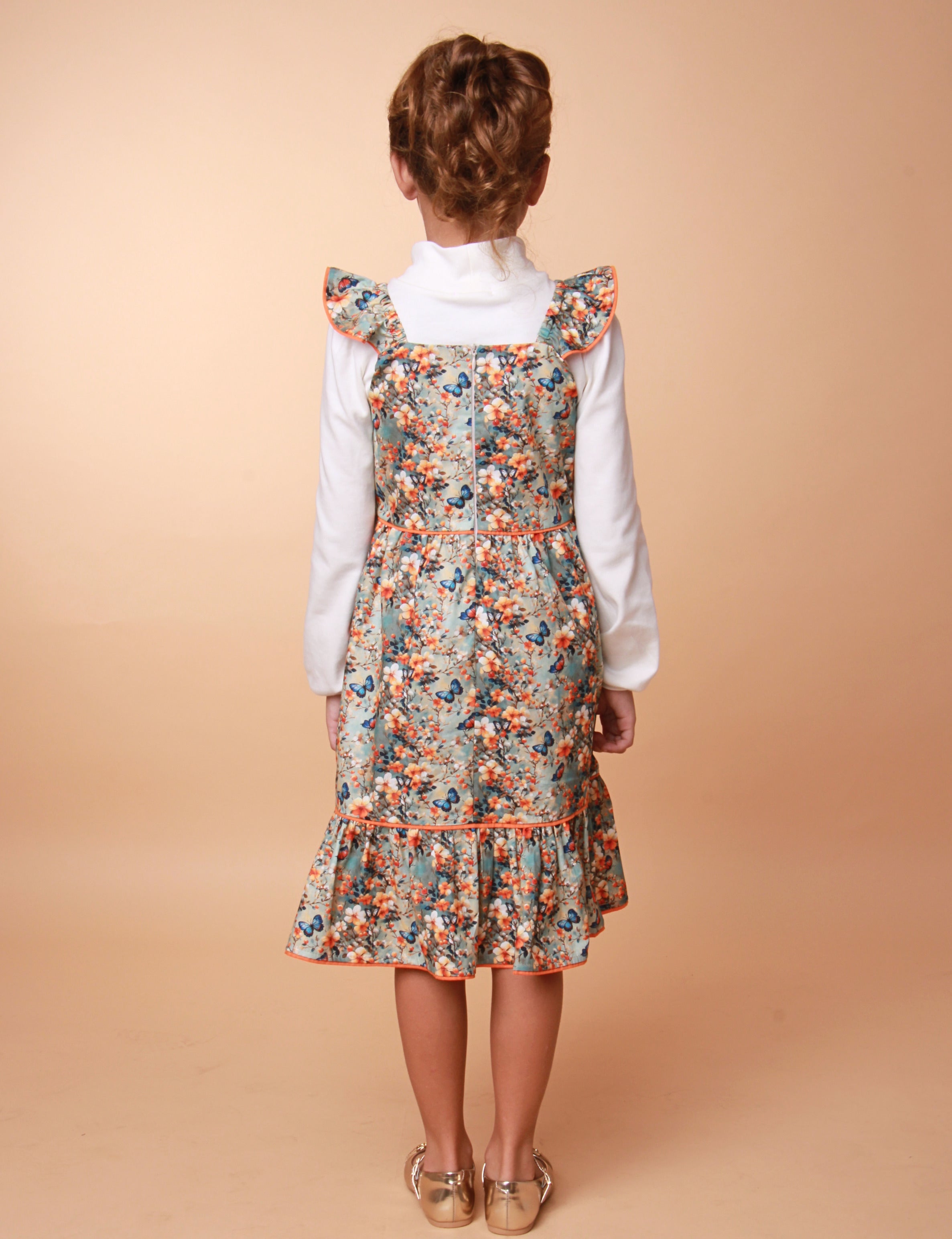 VESTIDO MAITÊ BORBOLETA LARANJA