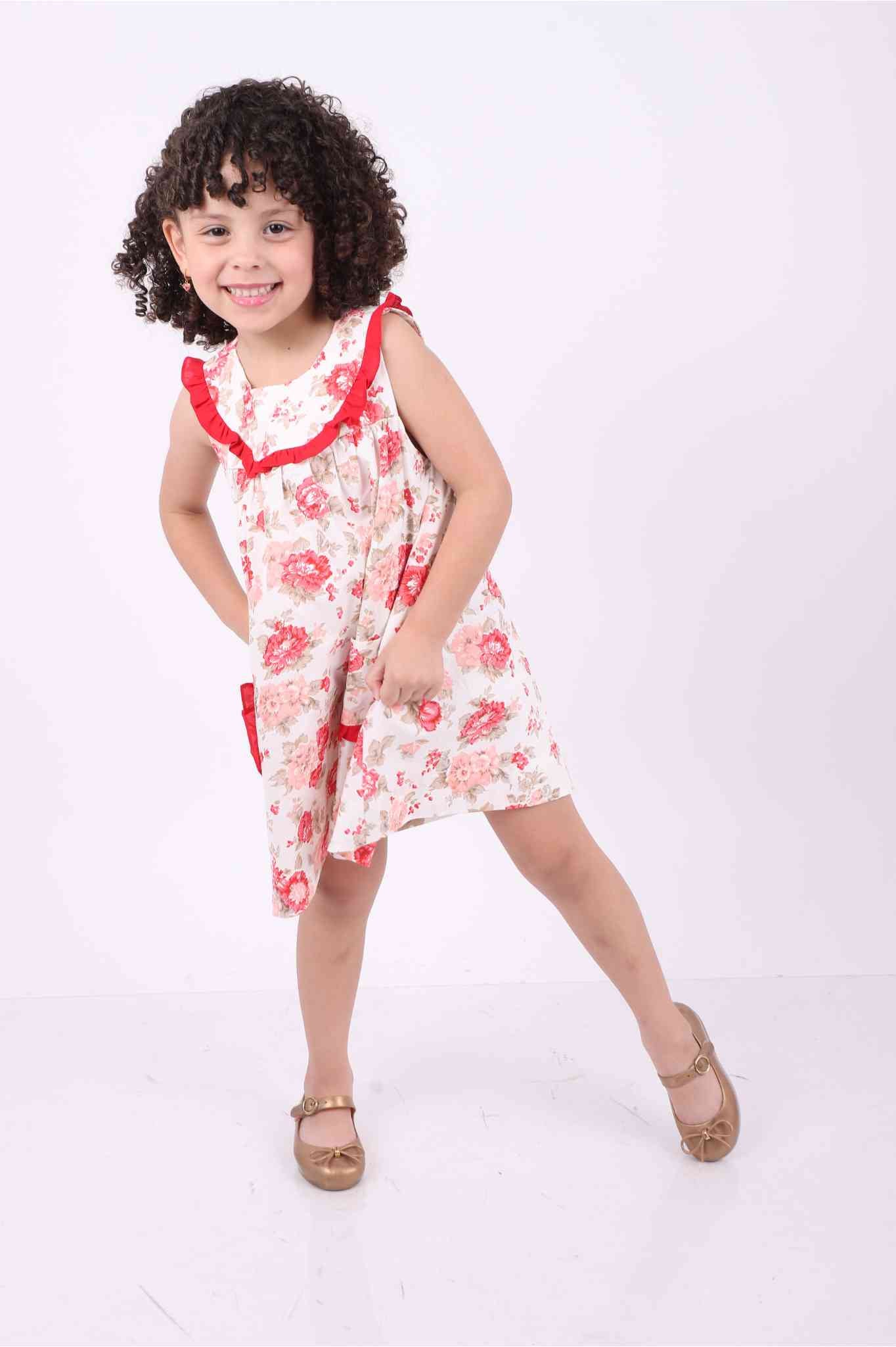 VESTIDO ISABELA FLOR VERMELHO