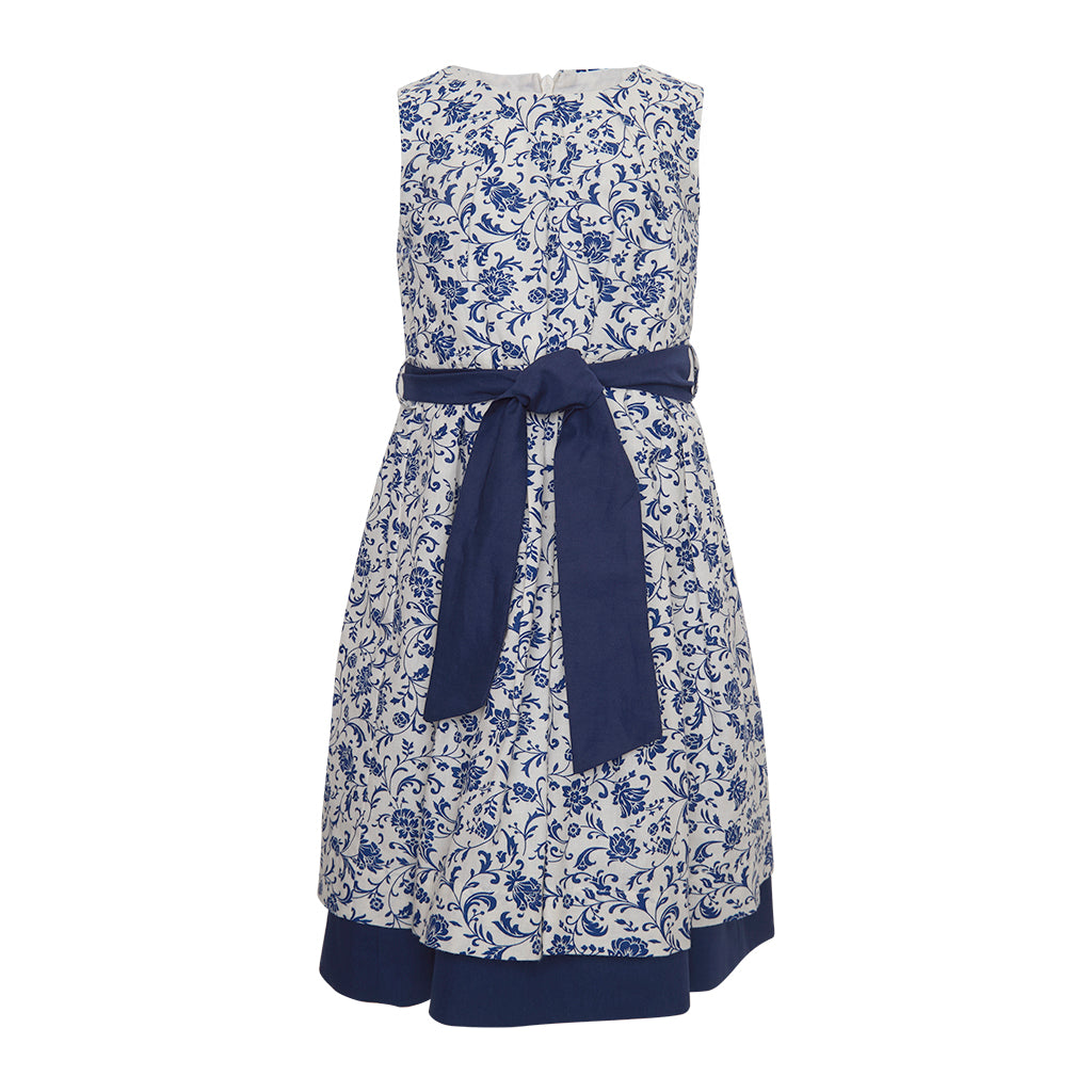 VESTIDO MARJORIE FOLHAS MARINHO