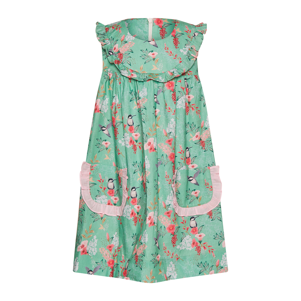 VESTIDO ISABELA PÁSSAROS VERDE