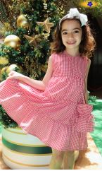 VESTIDO OLIVIA XADREZ VERMELHO