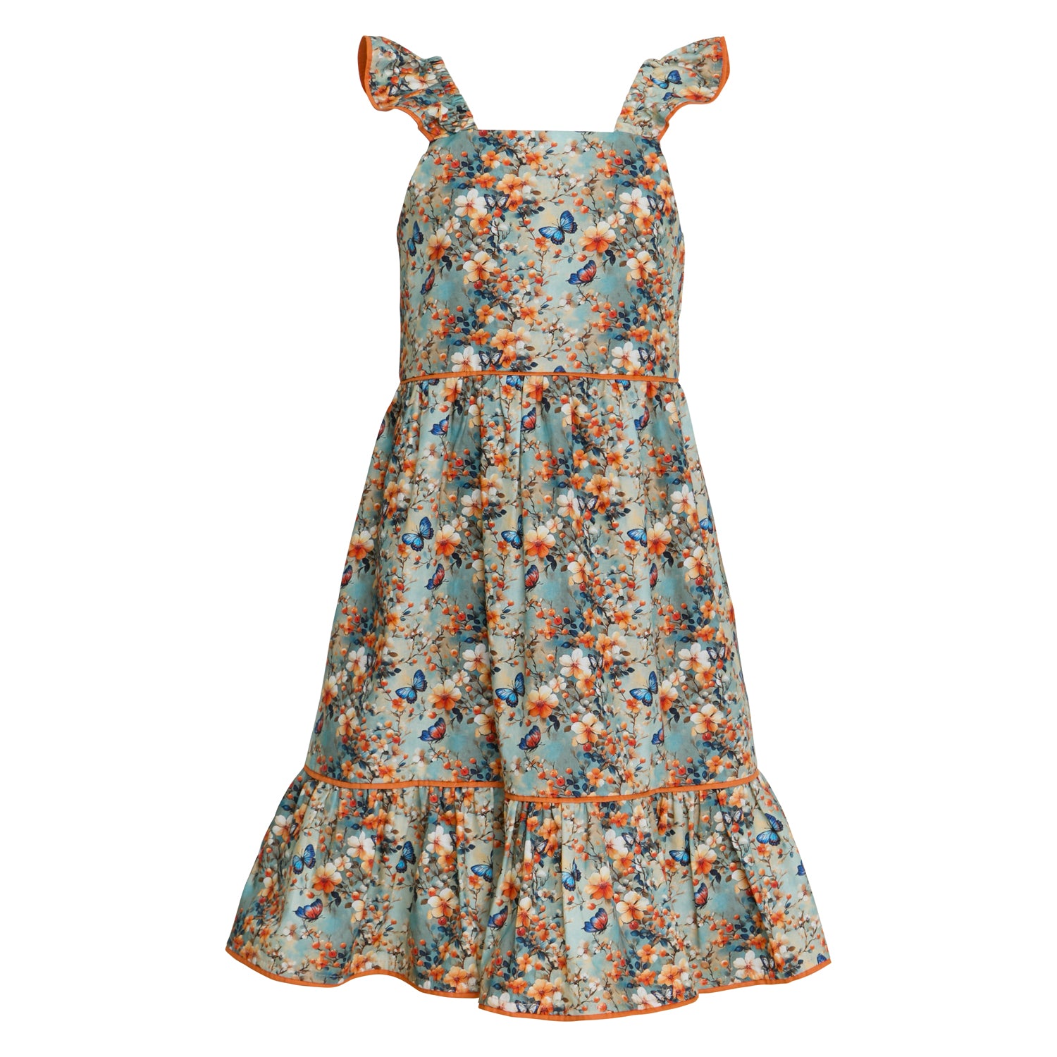 VESTIDO MAITÊ BORBOLETA LARANJA
